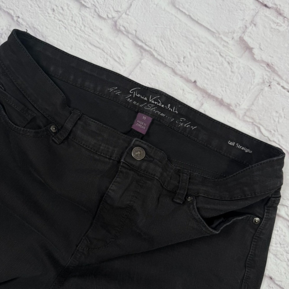 Gloria Vanderbilt Slimming Stretch Jeans Womens Size 10 Rail Straight Black